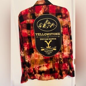⭐️FINAL SALE⭐️ Yellowstone Ranch Red and Black Plaid Flannel Button-Up Shirt